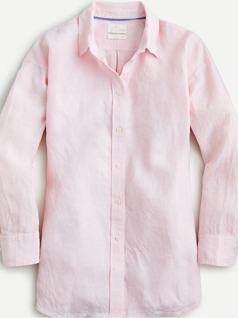 J. Crew Pink Irish Linen Button-Down Shirt